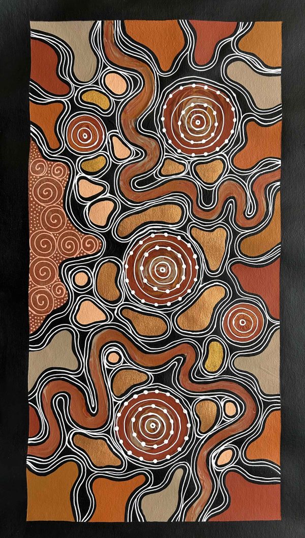 Marie Napurrulla - Grandmother's Journey (ochres and copper)