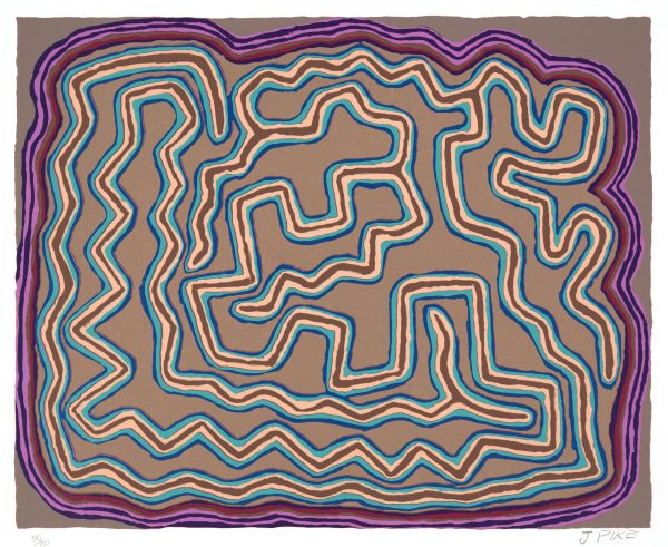 Larripuka Country limited edition screen print by Jimmy Pike available at Songlines gallery Darwin