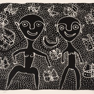 Two Little Girls limited edition print by Jimmy Pike available at Songlines gallery Darwin