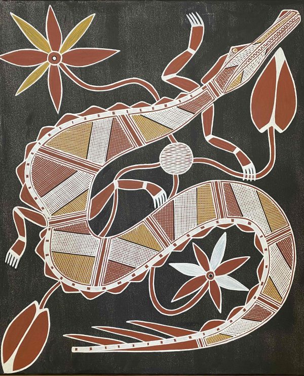 Allan Namaniyuo Crocodile painting Aboriginal art Songlines Darwin