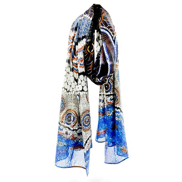 Organic cotton scarf designed by Bianca Gardiner-Dodd at Songlines Darwin