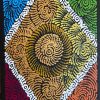 Dot painting about Flying Ant by Maria Nampijinpa Brown from Yuendumu at Songlines Darwin