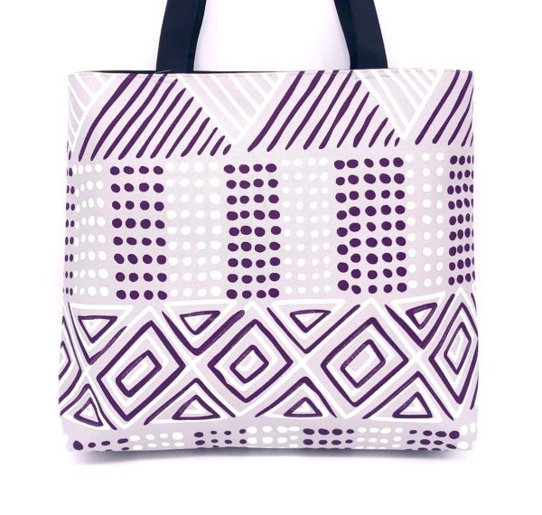 Frida tote made with hand printed fabric designed from Bima Wear and made by Flying Fox Fabrics