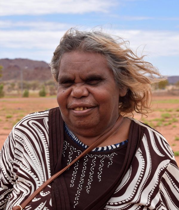 Janet Forbes, Aboriginal artist and fabric designer from Papulankutja Artists in Blackstone WA