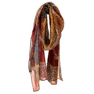 Lynette Nangala Brown - Salt Lake cotton scarf Aboriginal art artist Songlines darwin