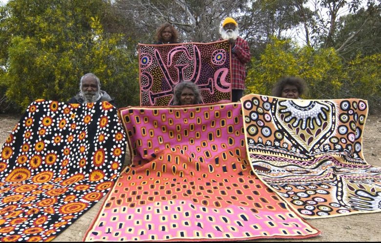 Artists from Better World Arts Kilims at Songlines Darwin
