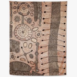 Silk Scarf by Aboriginal artist Yalti Napangati made by One of Twelve and available from Songlines Art Gallery in Darwin Australia