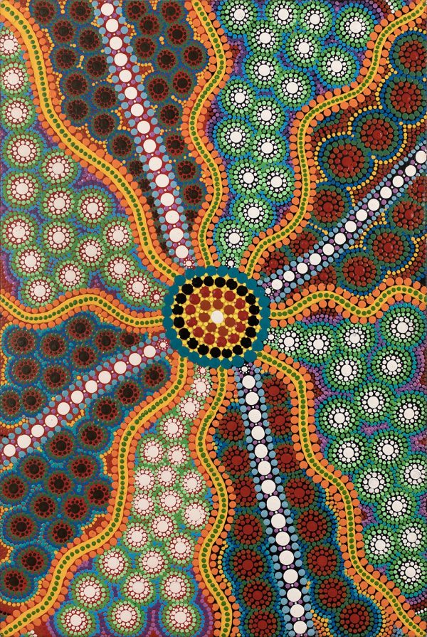 Zeza Egan Warlpiri Aboriginal artist dots Songlines Darwin