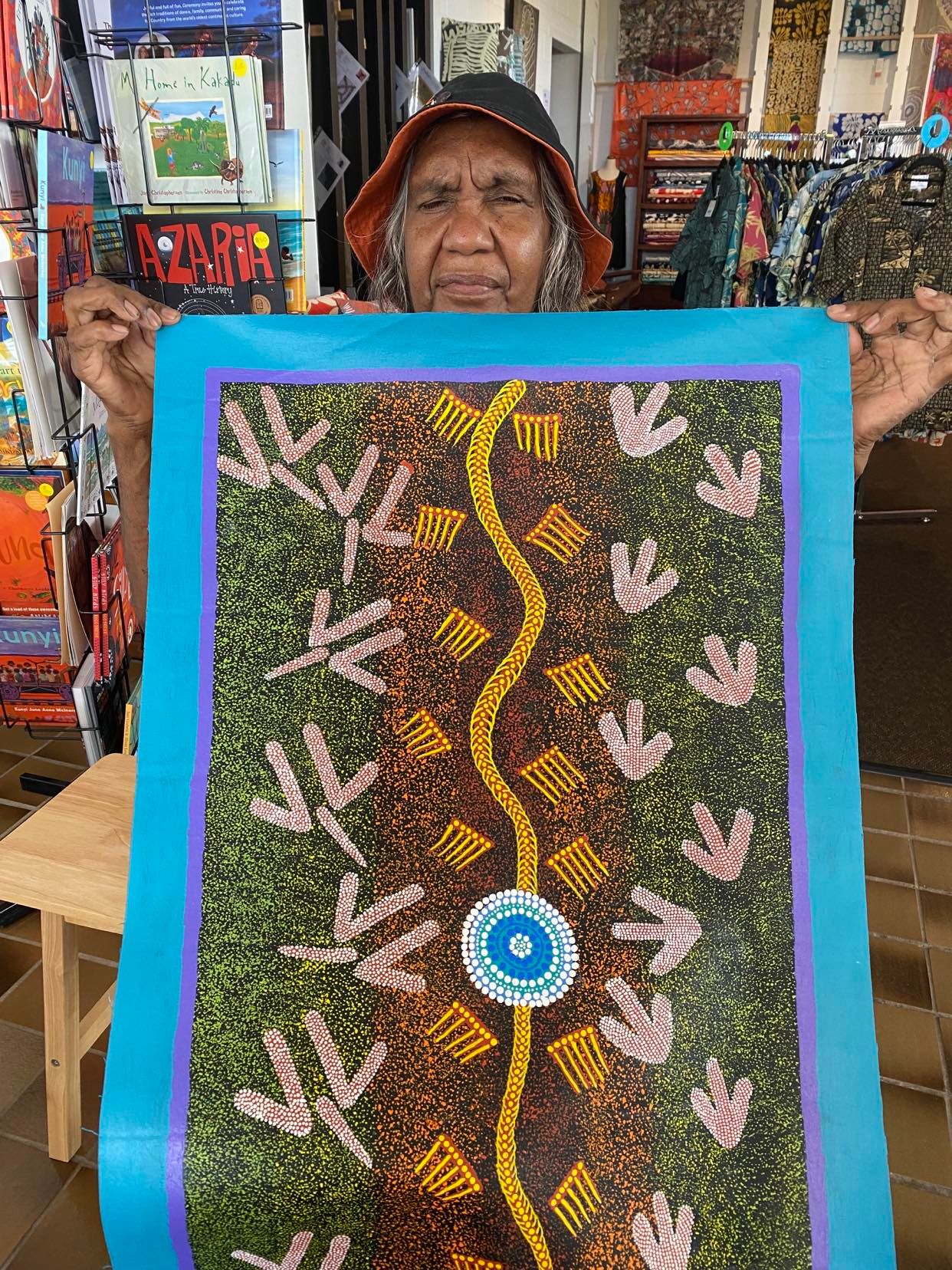 Zeza Nampijinpa Egan Aboriginal art painting Songlines Darwin