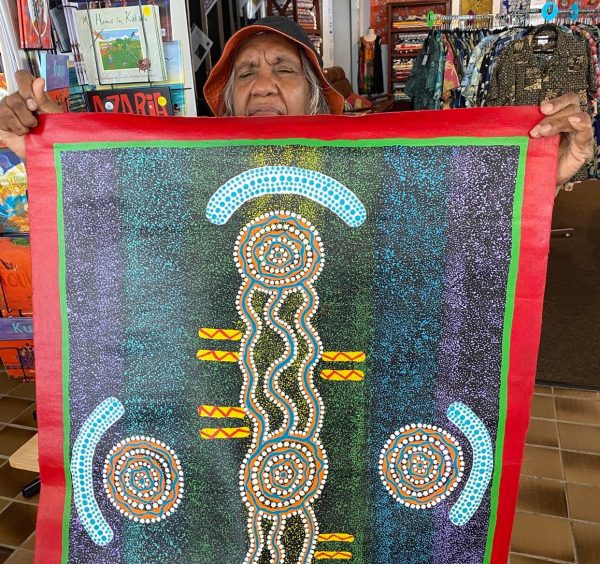 Zeza Nampijinpa Egan Yuendumu Aboriginal artist painting Songlines Darwin