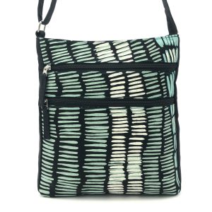 Kieren Karritpul baskets fabric design Delia Bag at Songlines Darwin